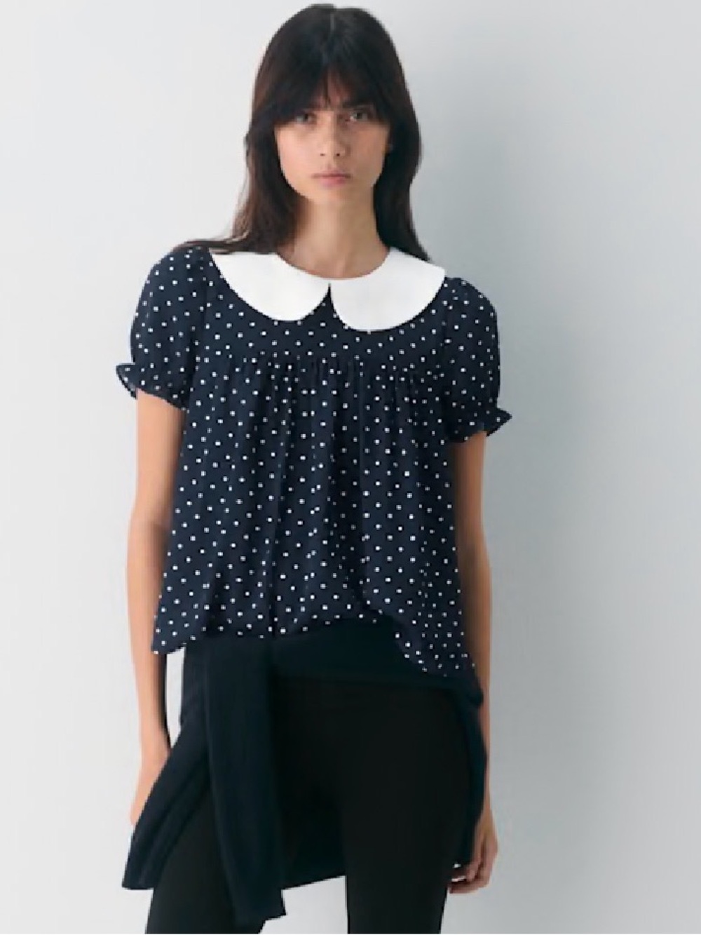 Sunday Best Navy Polka Dot Wisteria Top